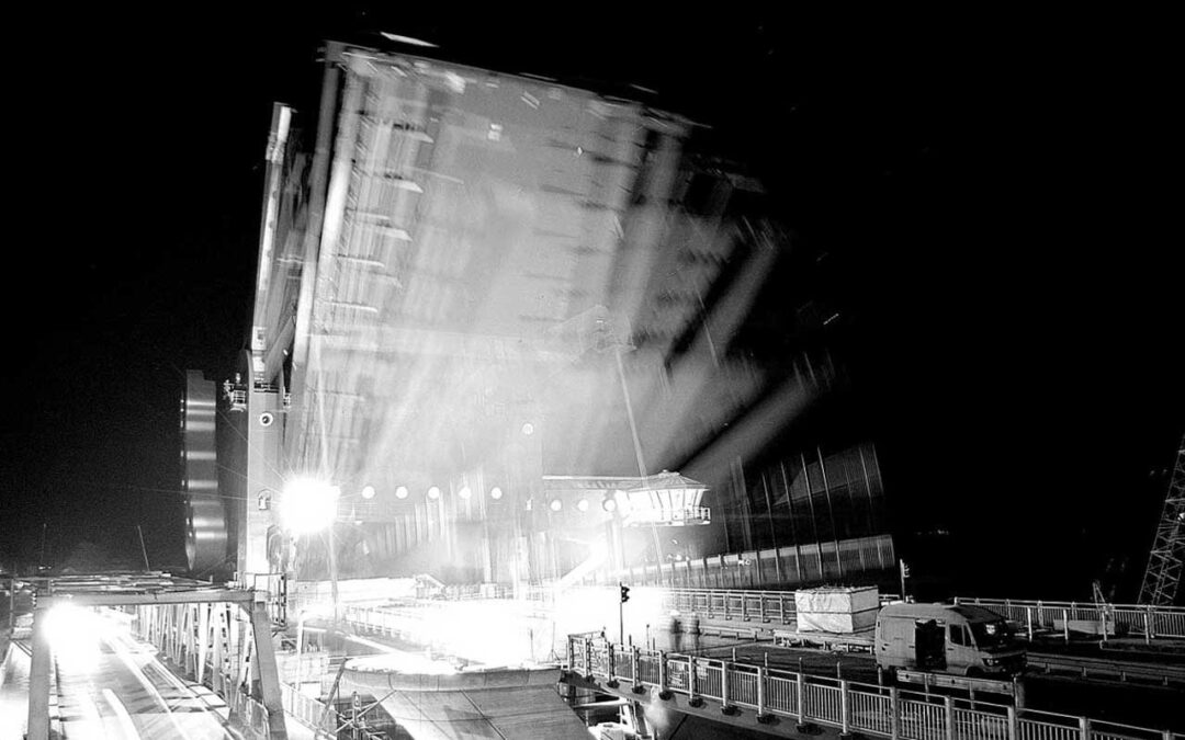 Klappbrücke Wolgast – Langzeitbelichtung